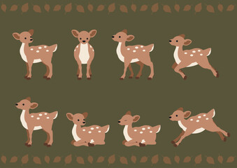 森の仲間たち/小鹿の色々なポーズセット	