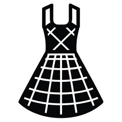 plaid pinafore dress vector icon