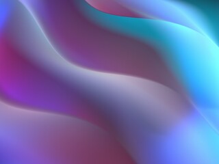 Dynamic flowing waves of vibrant purple and blue create an abstract background.