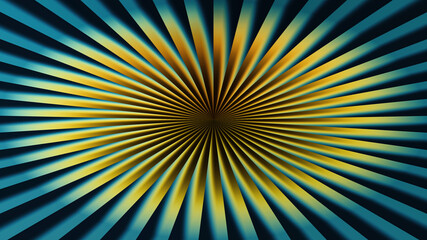 Fototapeta premium Abstract sunburst background with radiating lines in blue and yellow, creating a dynamic and eyecatching design element for various creative projects