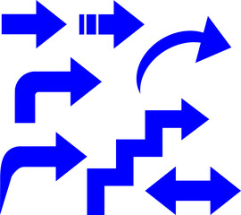 シンプルな使いやすい矢印セット＿青