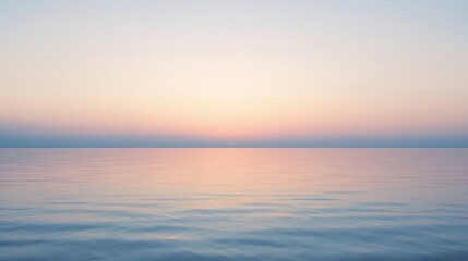 Breathtaking pastel sunset over serene ocean waters offering peace and tranquility for mindfulness retreats and wellness campaigns, evoking gentle beauty