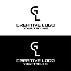 creative letter logo gl design vector