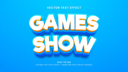 games show editable text effect 3d vector