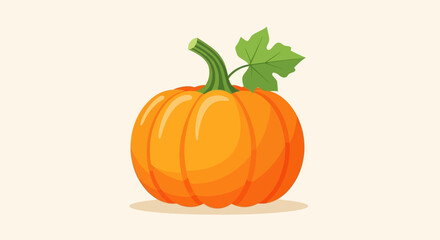 Flat Bright Pumpkin Vector Element for Thanksgiving