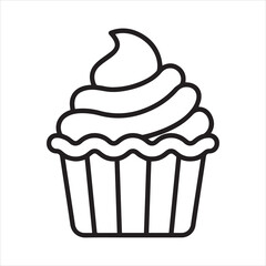 Cupcake icon for snack cake or dessert