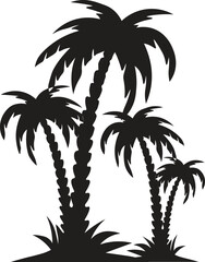 Date tree set silhouette