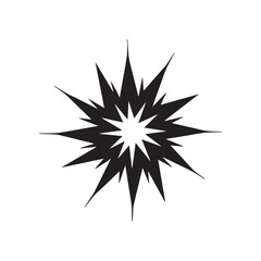 Radiant Black Star Spark Symbol Expressing Inspiration and Motion