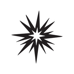Black Celestial Spark Symbol Designed with Modern Minimal Style
