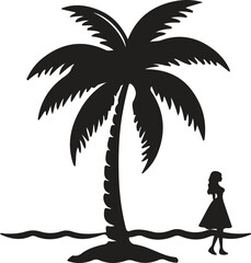 silhouette of a woman on a beach