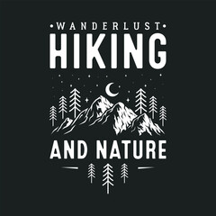 Mountain adventure vintage retro wildlife wilderness forest river pine trees wolf bear hill hiking lover campfire adventures typography great outdoors wanderlust wander graphics tshirt design