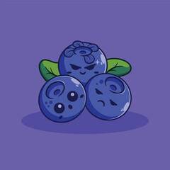 Grumpy Happy and Sad Blueberry Friends