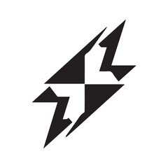 Elegant Black Spark Symbol Inspired by Fire and Movement