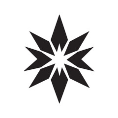 Elegant Black Cosmic Spark Symbol Expressing Brilliance and Power