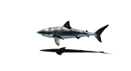 Fototapeta premium Great white shark with transparent background