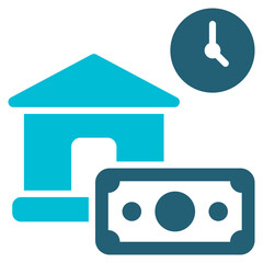 Loan Glyph Blue Icon