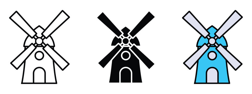 Dutch windmill icon vector. agriculture, renewable energy symbol. vector illustration.