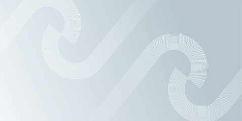 White abstract glowing geometric background. White rounded lines pattern. Futuristic technology concept. Suit for poster, cover, banner, presentation, website, flyer