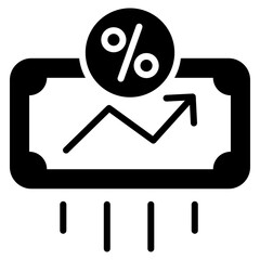 Inflation Glyph Black Icon