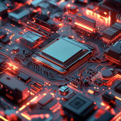 Digital Central Processing Unit, Advanced CPU Design, Digital Chip Art, Tech Processing Core, High-Tech CPU, Microchip Detail, Computational Power, Modern Processor Design, Future of CPUs