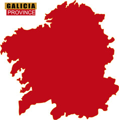 Solid map of Galicia Province of Spain in national color
