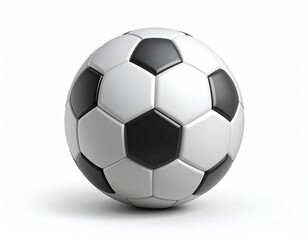 Naklejka premium Classic Black and White Soccer Ball Ready for the Game on a Clean White Background