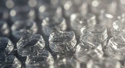 Closeup of Clear Plastic Bubble Wrap for Packaging and Shipping