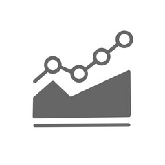 Line Graph with Data Points Icon / 折れ線グラフのアイコン（データ分析・統計のシンボル）