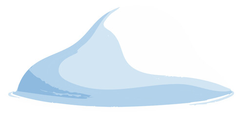 Stylized smooth blue liquid wave abstract shape vector graphic illustration