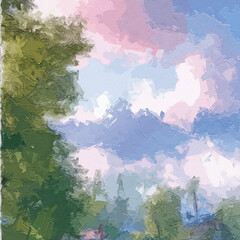 Various oil paintings, flowers, lakes, villages, houses, chrysanthemums, forests, mountains, roses, peonies, flowers, forests, fruits