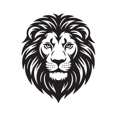 Fototapeta premium Majestic lion head emblem strong powerful animal wild nature symbol design silhouette