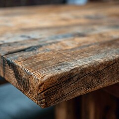 Close-up of Rustic Wooden Surface with Textured Grain and Patterns