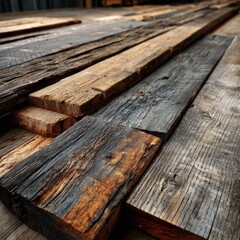 Textured Wooden Planks in Natural Light on Rustic Surface
