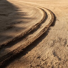 Curved Lines in Freshly Raked Sand on a Tranquil Landscape
