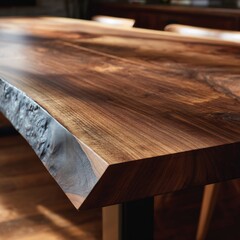 Elegant Rustic Wood Table Close-up with Fine Grain Detail