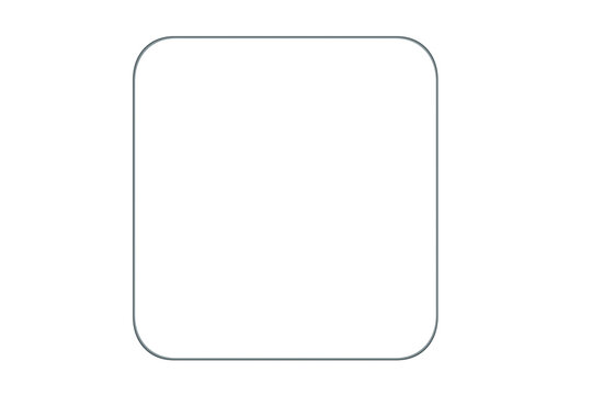 Rounded Glass Square on Transparent Background