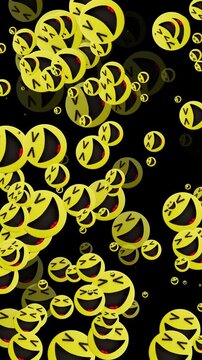 Vibrant ROFL Emoji Reveal Loop - Keyable Animated Background
