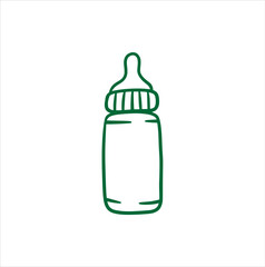 Baby Milk Bottle Icon Vector
