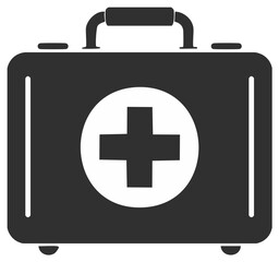 Obraz premium Medical First Aid Kit with Cross Symbol for Emergency Supplies and Treatment