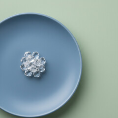 Preservative Crystals Model for Food or Skincare on White Background