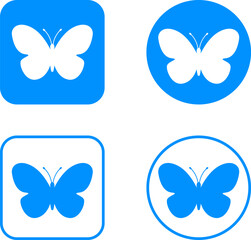 Butterfly Silhouette Logo Icons set. Minimal Insect Tattoo