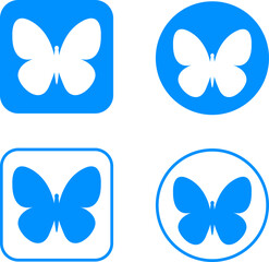 Butterfly Silhouette Logo Icons set. Minimal Insect Tattoo