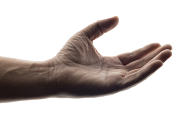 hand to hold something isolated on transparent png background