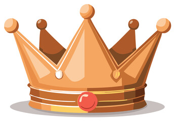 Golden Crown with Jewel Detail Illustration for Royal Iconography and Design Elements