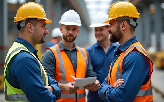 Construction workers and engineers team. High quality