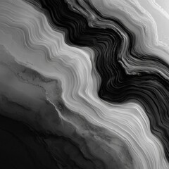 Obraz premium Abstract Black and White Waves with Smooth Flowing Minimalistic Pattern