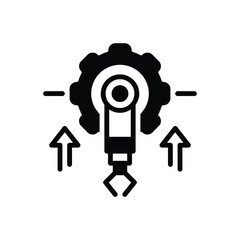 Black solid icon for manufacturing excellence