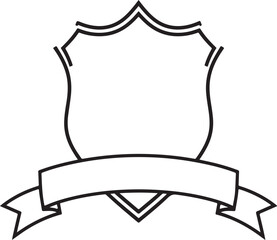 Classic ribbon emblem shield logo vector featuring bold lines and elegant curves.