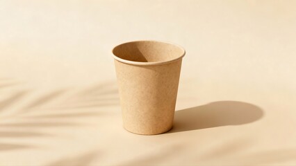 A biodegradable kraft paper cup mockup