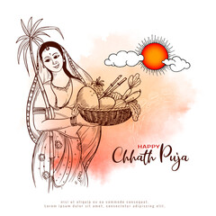 Happy Chhath Puja Indian cultural festival celebration card